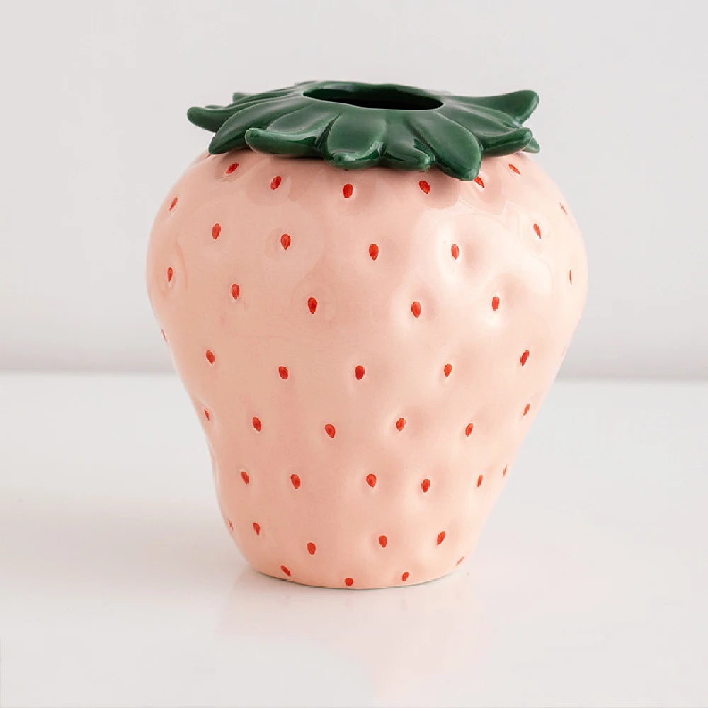 Strawberry ceramic vase/ flowerpot - home decoration and ornaments