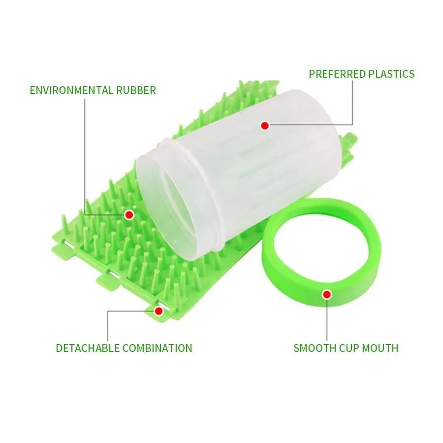 1Pc Pet Plastic Foot Wash Cup S L XL Large size silicone brush Dog cat clean foot mud removable cleaning Foot