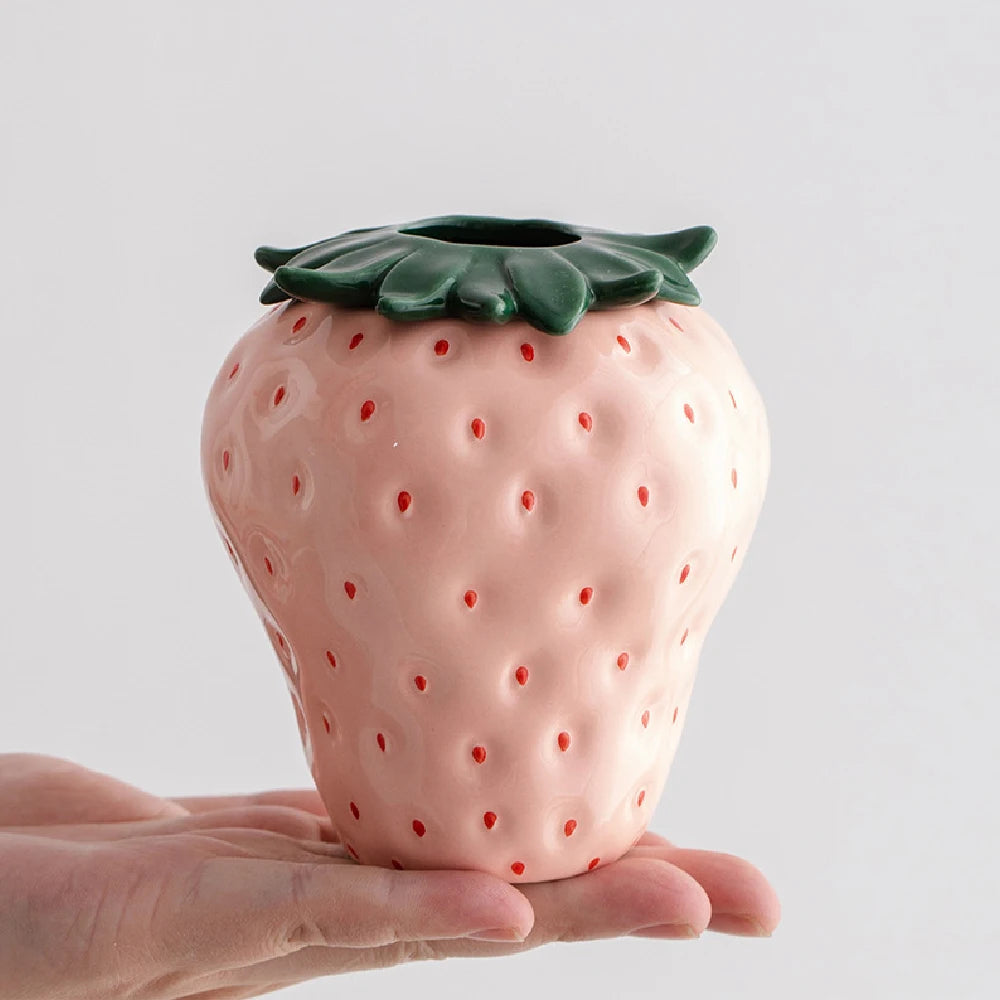Strawberry ceramic vase/ flowerpot - home decoration and ornaments