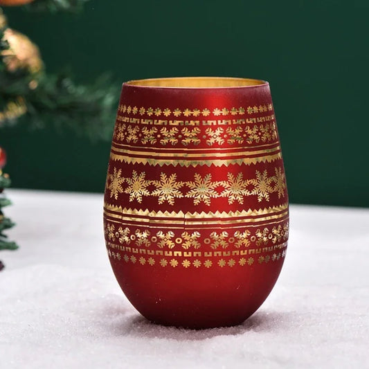 450/520Ml Christmas Tree Goblet Red Wine Glass Egg Cups Electroplating Engraving Champagne Glass Christmas Party Home Goblet