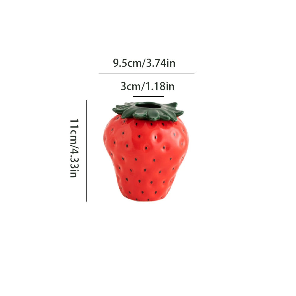 Strawberry ceramic vase/ flowerpot - home decoration and ornaments